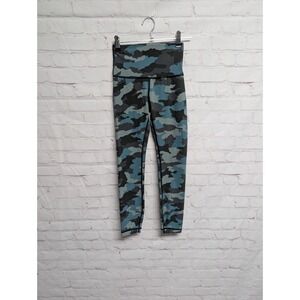 Lululemon Wunder Under HR Tight 25" Size 0 Camo Tidewater Teal W5BSQS 656